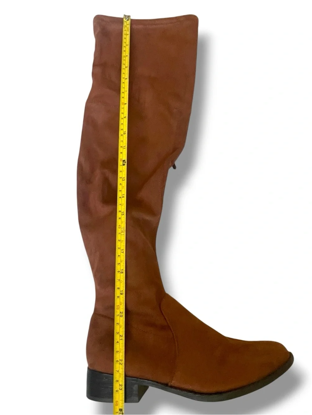 A New Day Cognac Brown Over The Knee Boots Wide Calf Size 6WC Faux Suede Boots